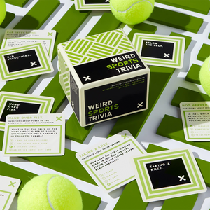 Weird Sports Trivia card game by Brass Monkey front box view