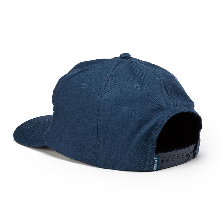Rear view of navy Wilson Snapback Hat with structured crown and snapback strap