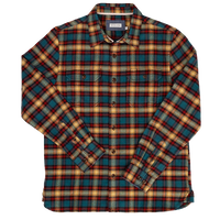 Harvest Plaid winter flannel utility shirt, flat lay front view showing chest pockets and buttons - Winter Flannel Utility Shirt - The Simple Man