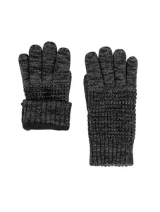 Bickley & Mitchell wool waffle knit gloves in black