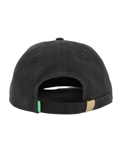 We Are Enough You Are Enough Heritage Ball Cap Real Black side profile showing six-panel construction and metal strap-back
