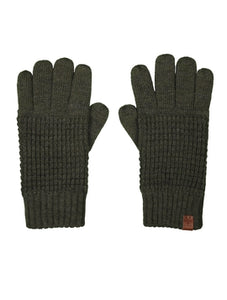 Bickley & Mitchell wool waffle knit gloves in Army Green