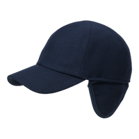 Men's fitted baseball cap with ear flaps in black