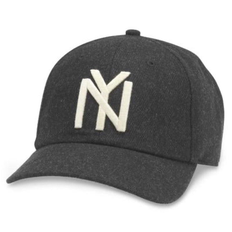 Vintage Black Yankees Baseball Cap front view