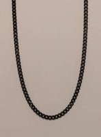 3.5mm Black stainless steel cuban chain