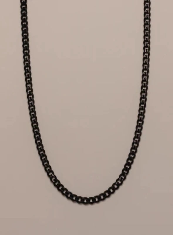 3.5mm Black stainless steel cuban chain