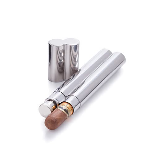 Admiral Stainless Steel Cigar Holder and Flask