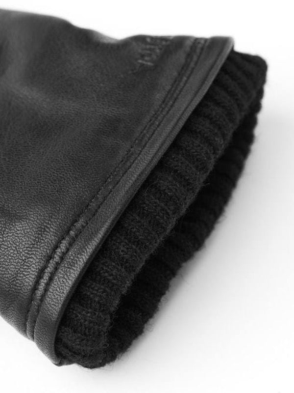 Hestra John Glove in Black cuff detail view