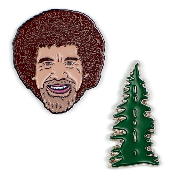 Bob Ross &Tree Pins (set of 2)