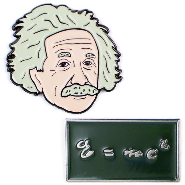 Albert Einstein & E=mc2 Pins (set of 2)