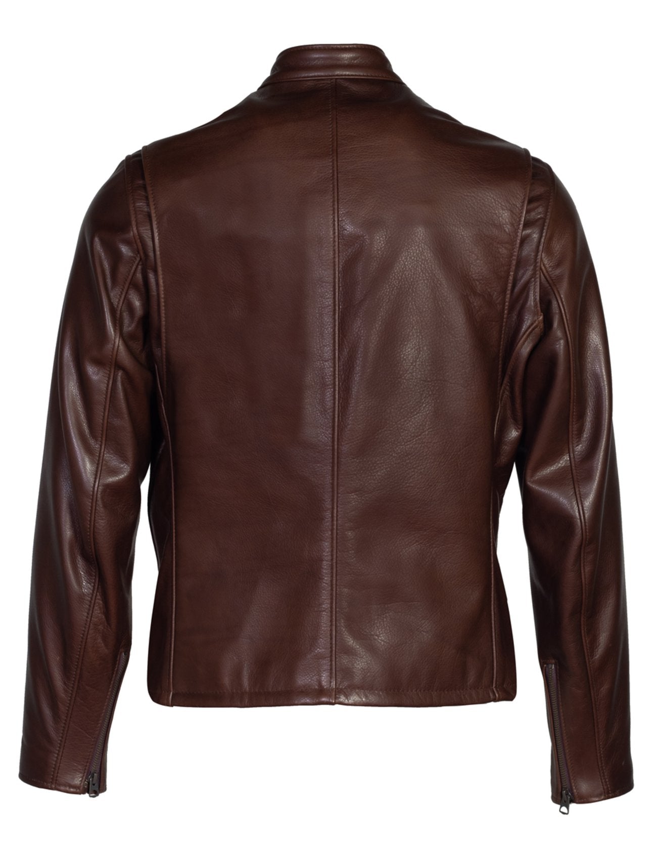 Waxed Natural Pebbled Cowhide Café Leather Jacket