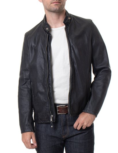 Vintaged Cowhide Café Racer Leather Jacket