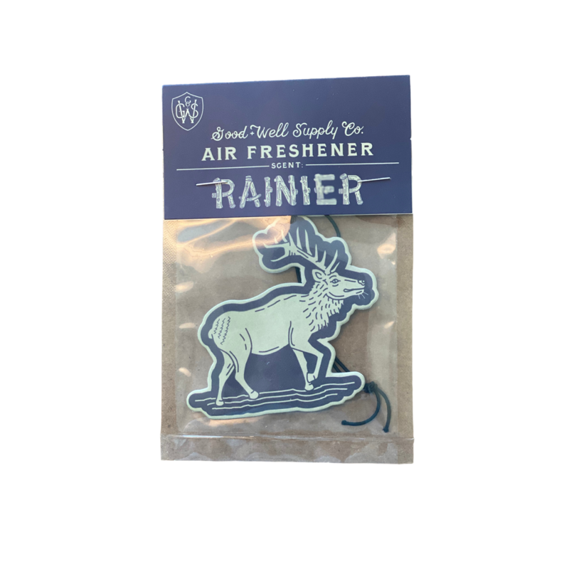 Good & Well supply Co Rainier Car Air Freshener in the package