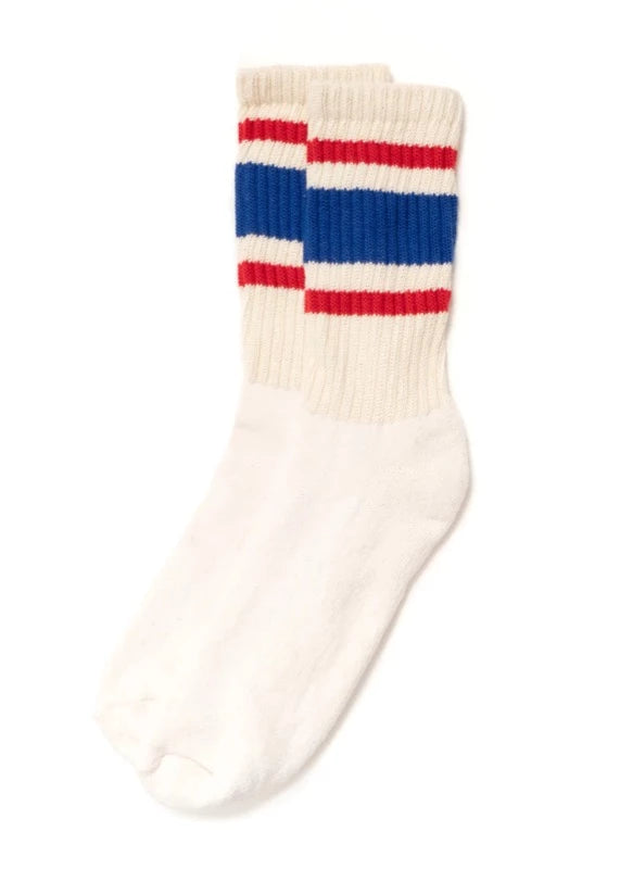 American Trench Retro Strip Sock in Red/Royal 