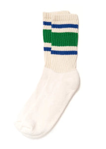 American Trench Retro Strip Sock in Kelly Green/Royal 