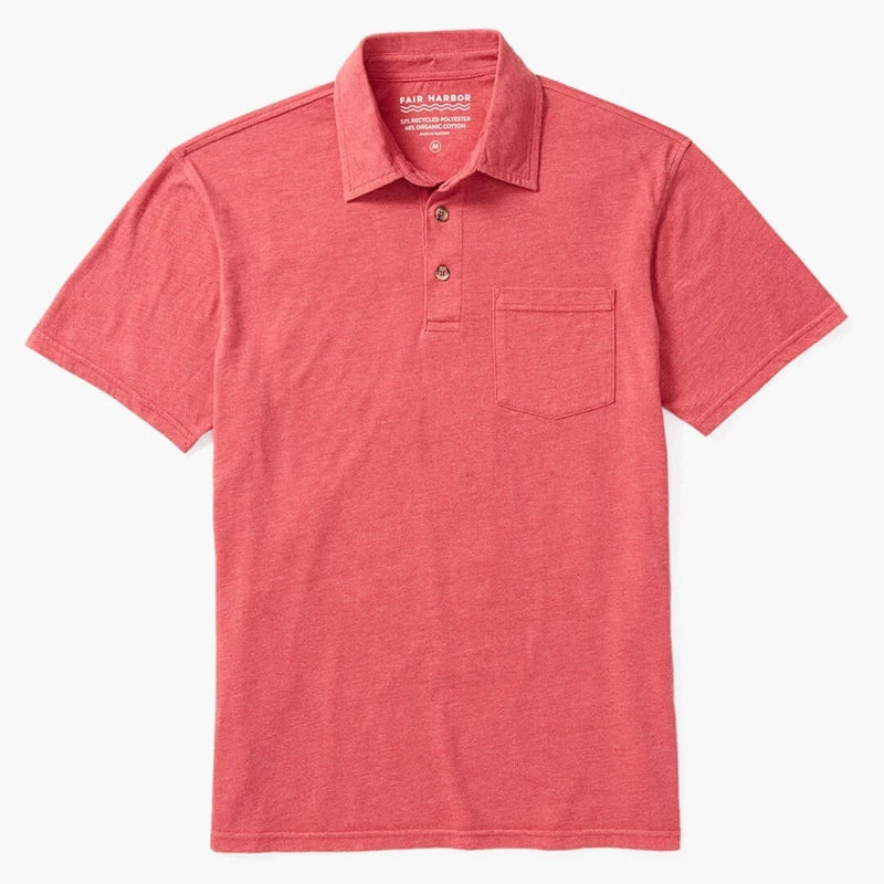 Fair Harbor Atlantic Polo in Red Flat lay View