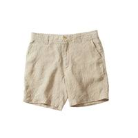 Grayers Adventura washed linen shorts in safari color Flat Lay View