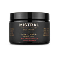 Mistral Bourbon Vanilla Shave Cream Front view of Container