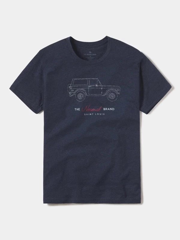 The Normal Brand Bronco Tee in Navy Flat Lay View