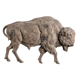 Buffalo Wall Plaque Made of Resin with Antiqued Finish