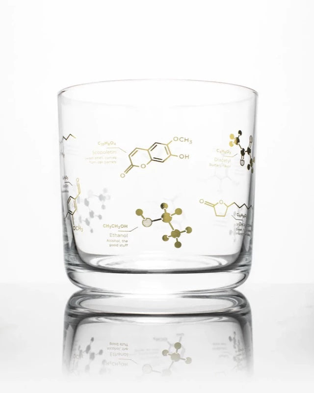 Chemistry Of Whiskey Glass in Gold Print