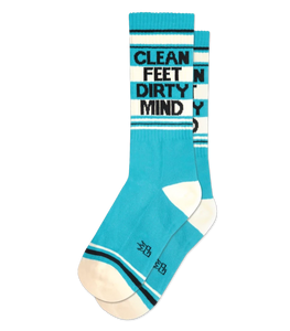 Gumball Poodle Ribbed GymSock with "Clean Feet Dirty Mind" woven in 