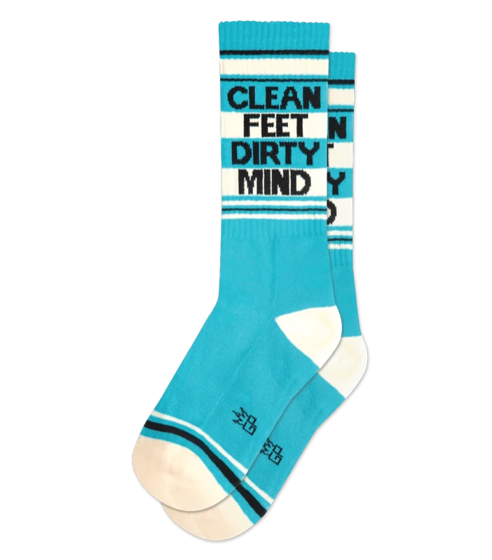 Gumball Poodle Ribbed GymSock with "Clean Feet Dirty Mind" woven in 