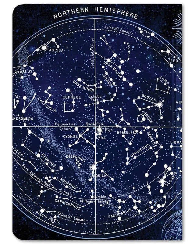 Mini Hardcover notebook 4x6 with Constellations cover art back cover