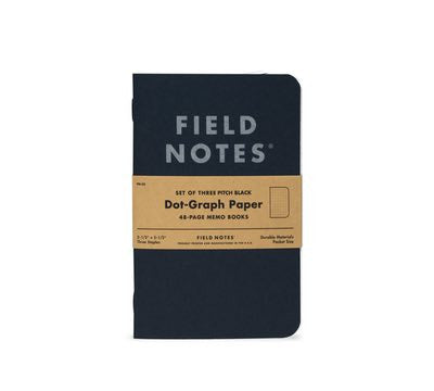 Field Notes 3-pack Pitch Black Memo Book
