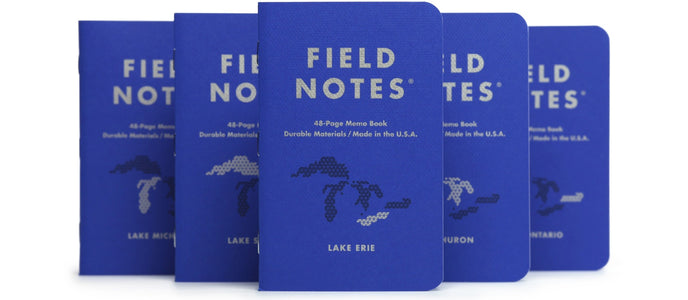  Field Notes Great Lakes Edition Notebooks 5- set spread out