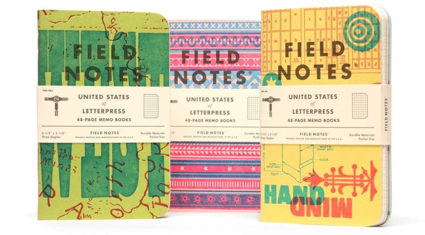 United States of Letterpress - Field Notes 3-pack