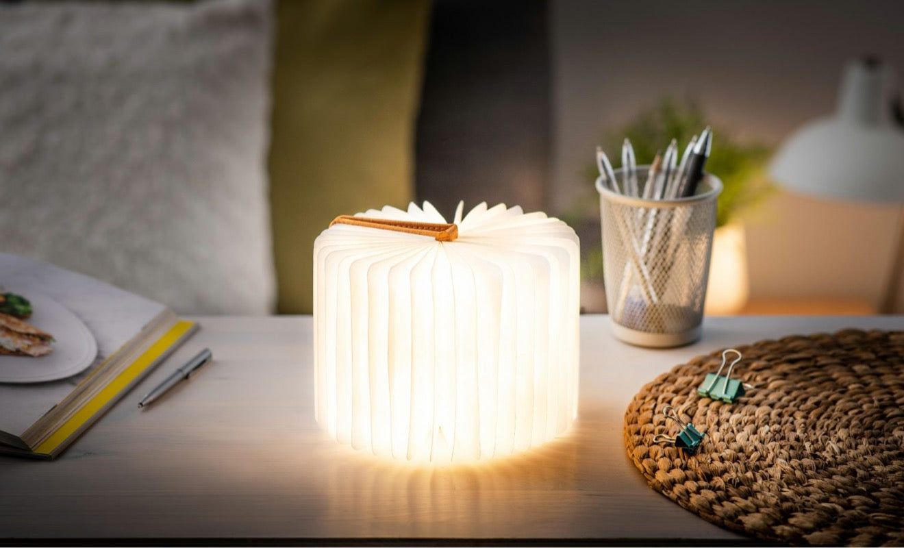 Ginko Designs Linen Fabric Smart Book Lamp The Simple Man