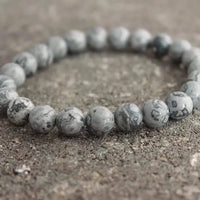 Gray Jasper Men's Beaded Bracelet