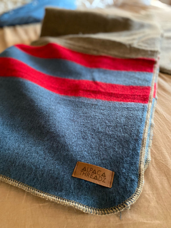 Andean Alpaca Wool Blanket Queen Size Extra Thick Stripes The Simple Man