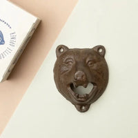 Izola Cast Iron Bear Head, wall mounted bottle opener
