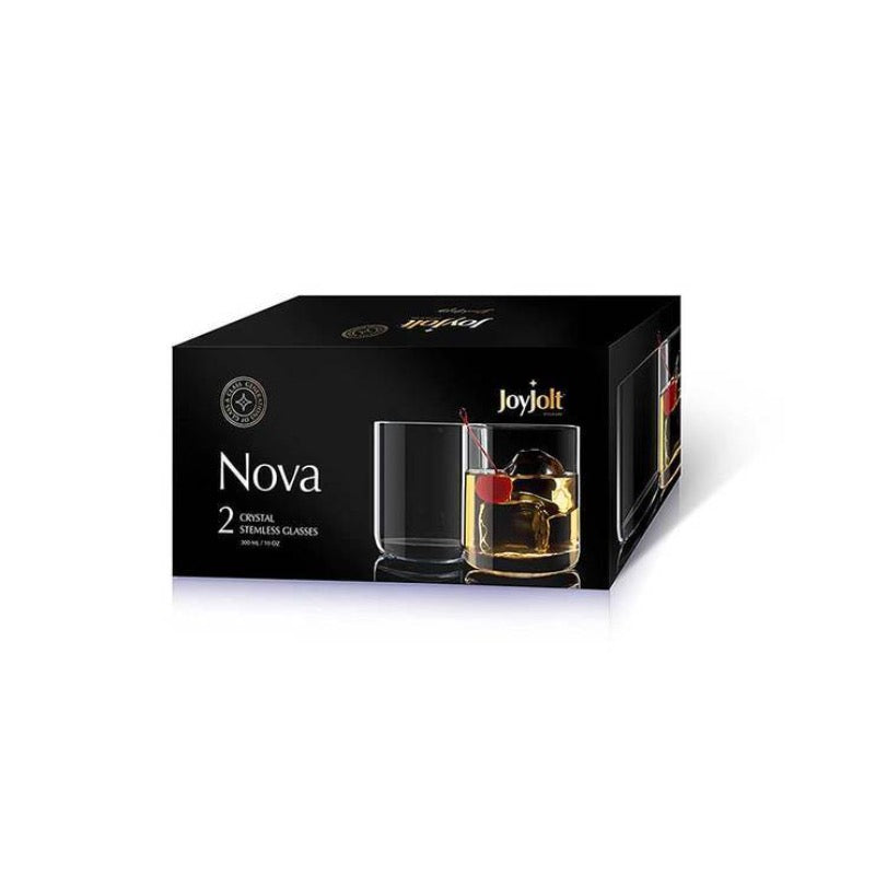 Nova Crystal 10oz Whiskey / Old Fashioned Glasses - Set of 2