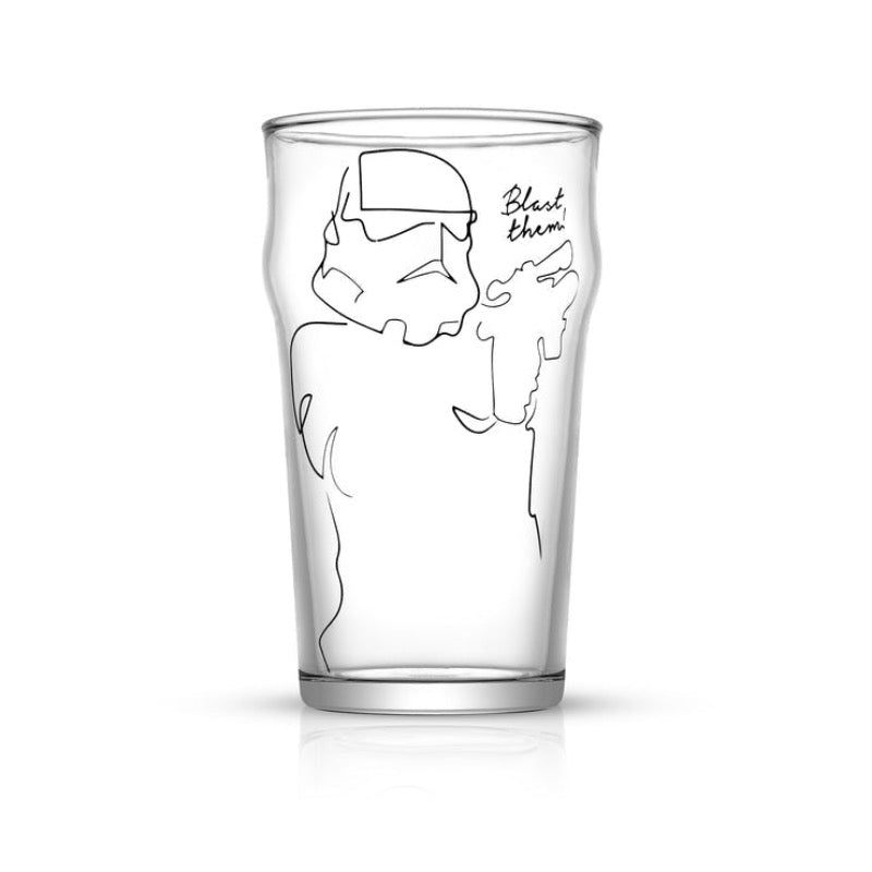 Star Wars drinking glass with storm trooper screen print