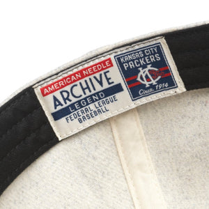 Vintage KC Packer Baseball Cap in White and Navy Inside View