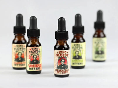 King Floyd's craft bitters sampler pack expanded view of each bottle