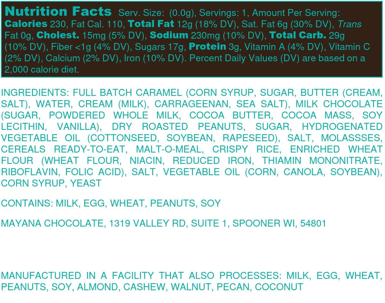 Mayana Kitchen Sink Mini -  Peanut Butter Pretzel Chocolate Bar – 1.75 oz