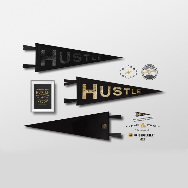 Hustle Pennant - Black/Gold