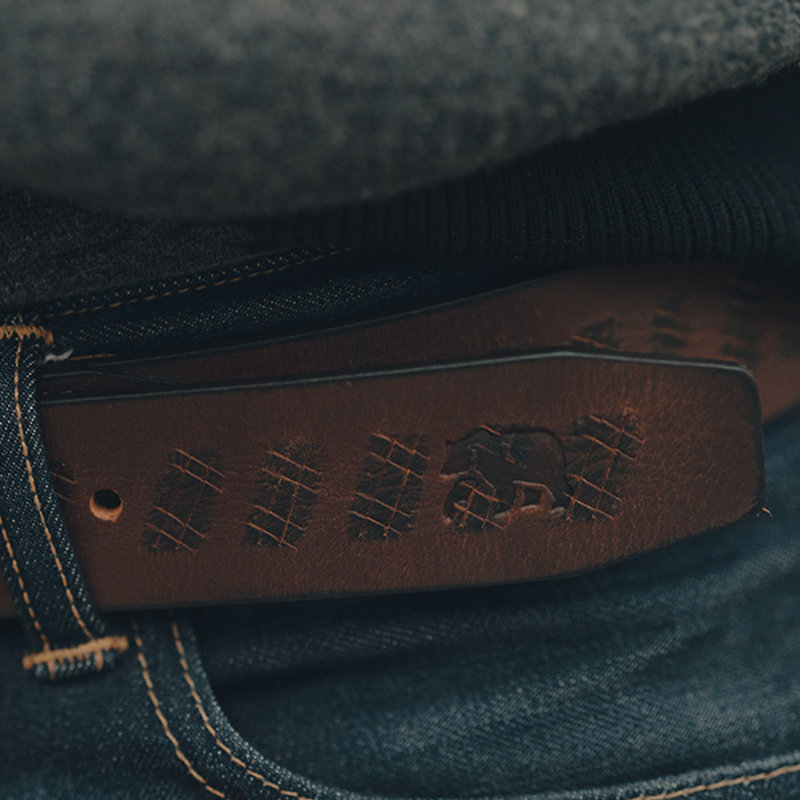 Etched Leather Belt