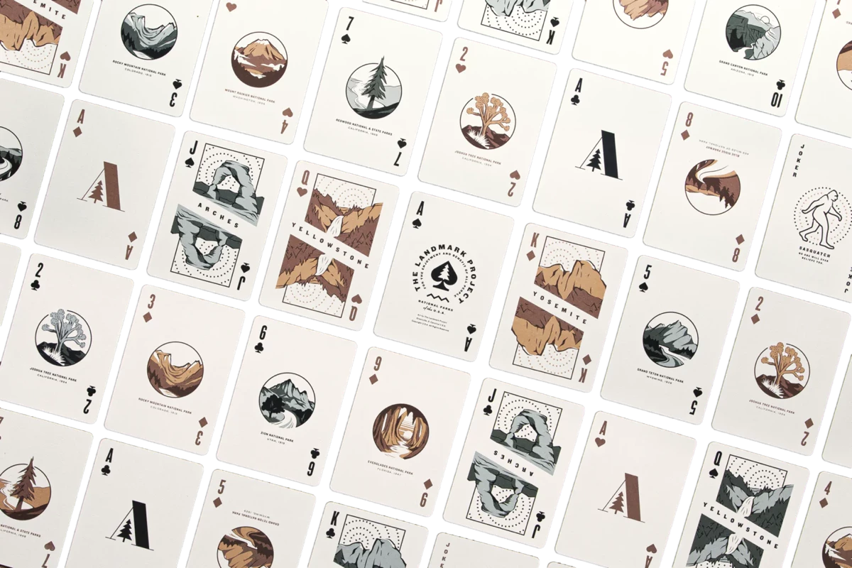 National Park Playing Cards  expanded view of the individual cards