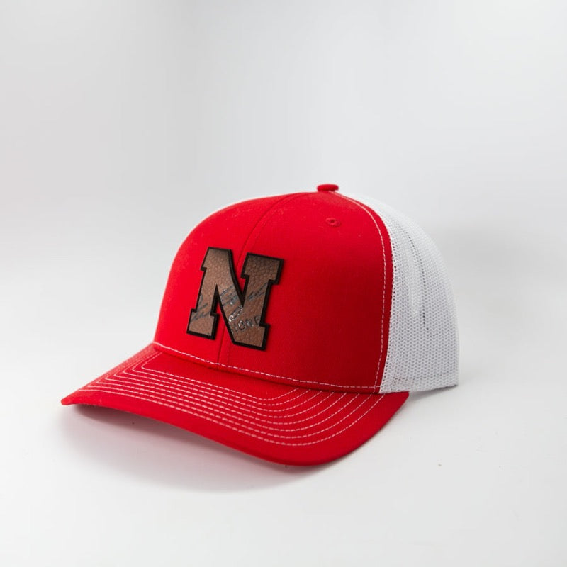 Nebraska "N" hat in Red on Red