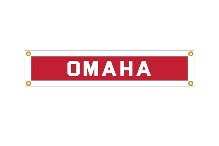 Custom Oxford Pennant "Omaha" banner in red