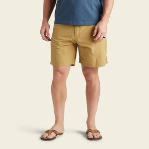 Model Wearing Holwer Bros Horizon Shorts 2.0 in Antique Bronze Front View