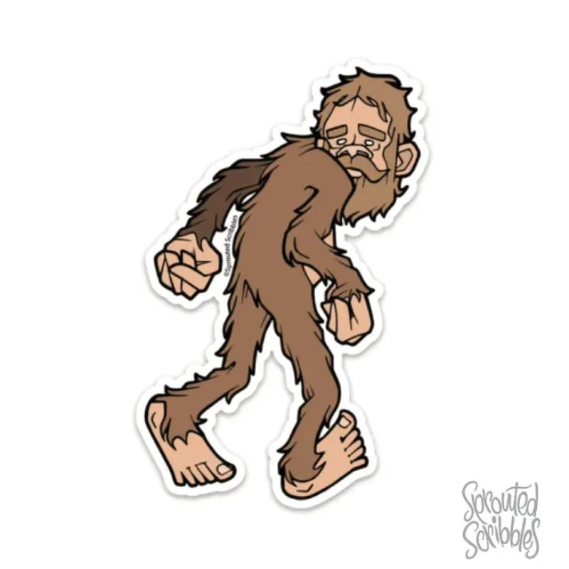 sprouted scribbles timid Bigfoot sticker