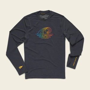 howler Bros HB surf Long sleeve t-shirt in antique Black Flat Lay view