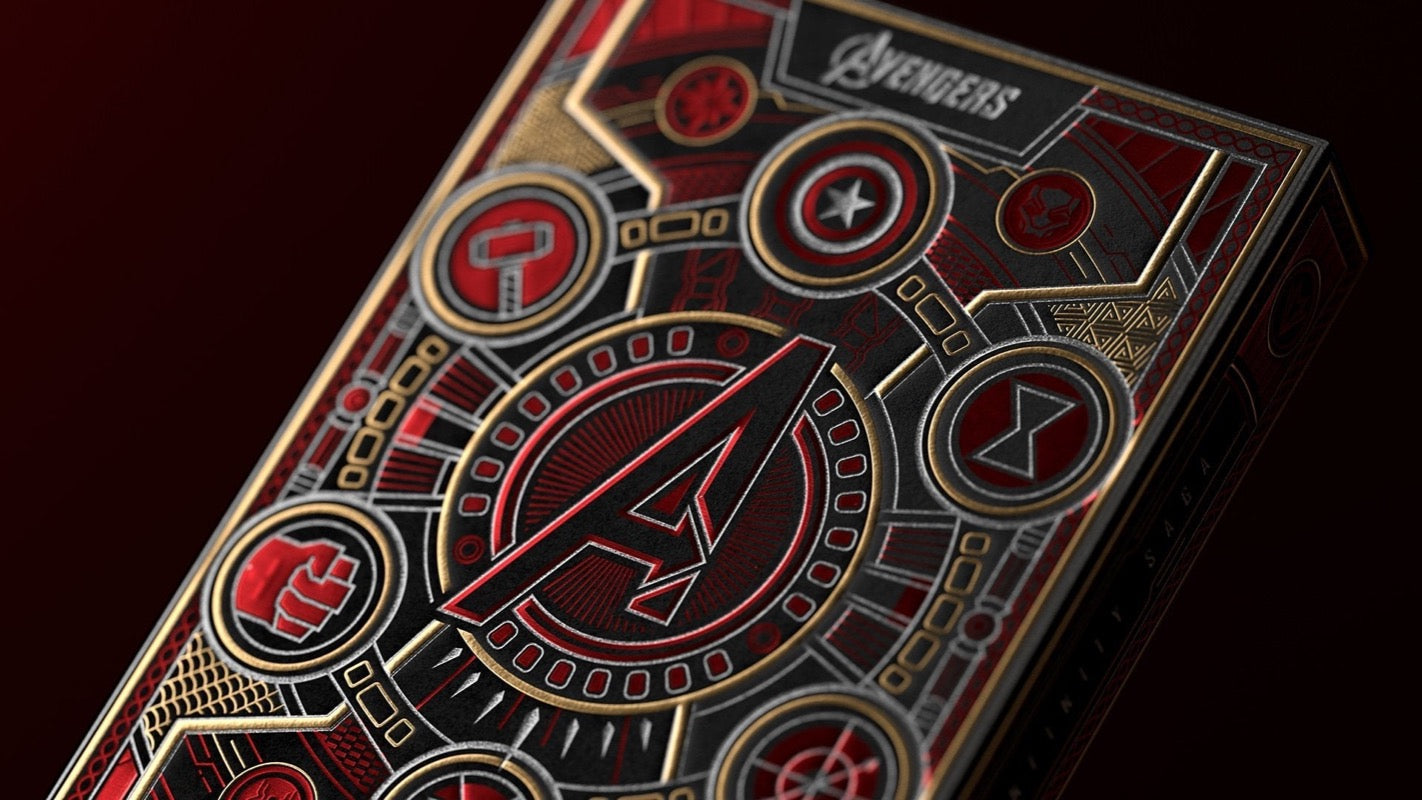 Red Avengers Playing card deck in packaging