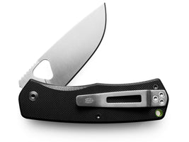 The James Brand Folsom knife black stainless straight soldier view
